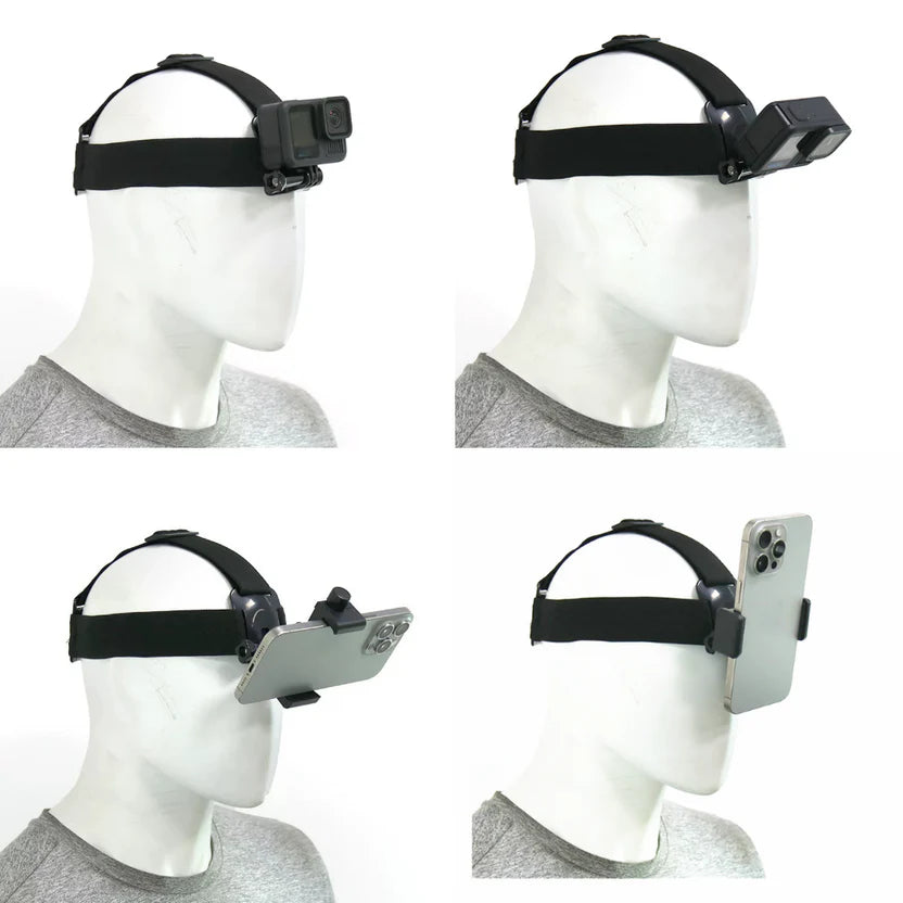 Adjustable Head Mount Phone Holder for POV Recording & Live Streaming