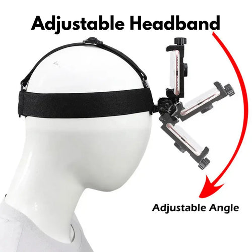 Adjustable Head Mount Phone Holder for POV Recording & Live Streaming