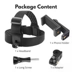 Adjustable Head Mount Phone Holder for POV Recording & Live Streaming