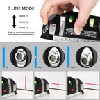 4 in 1 Fixit Laser Level (IMPORTED) Pro 3 4in1 Multi-Purpose Measuring Tool With 8 Feet Tape
